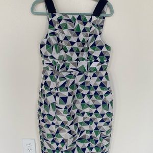 J. Crew geometric print sleeveless dress. Size 6. NWT, possible sample.